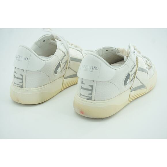 Valentino VL7N Logo Banded White Leather Sneaker Flats SZ 38.5 low top VLTN $970 - Picture 10 of 11